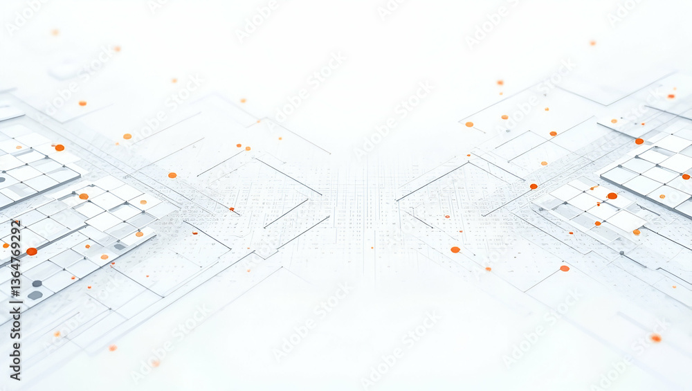 Poster futuristic ai mosaic patterns: symmetrical data flow for brand synergy