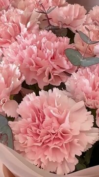  Close-up of pink carnations in a bouquet