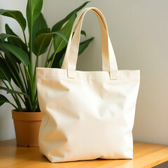 White Cotton eco friendly tote bag , Templat.Mockup.