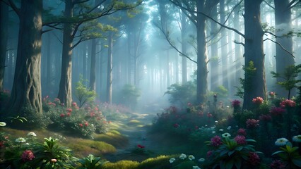 Misty Forest Path