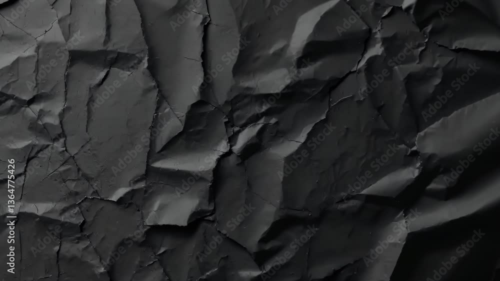 Aufkleber abstract black crumpled paper texture detailed wrinkled background surface for design and graphic pr