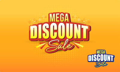 Mega Discount Sale Logo, Advertising Template, Sale, Offer, Celebrations, Discount