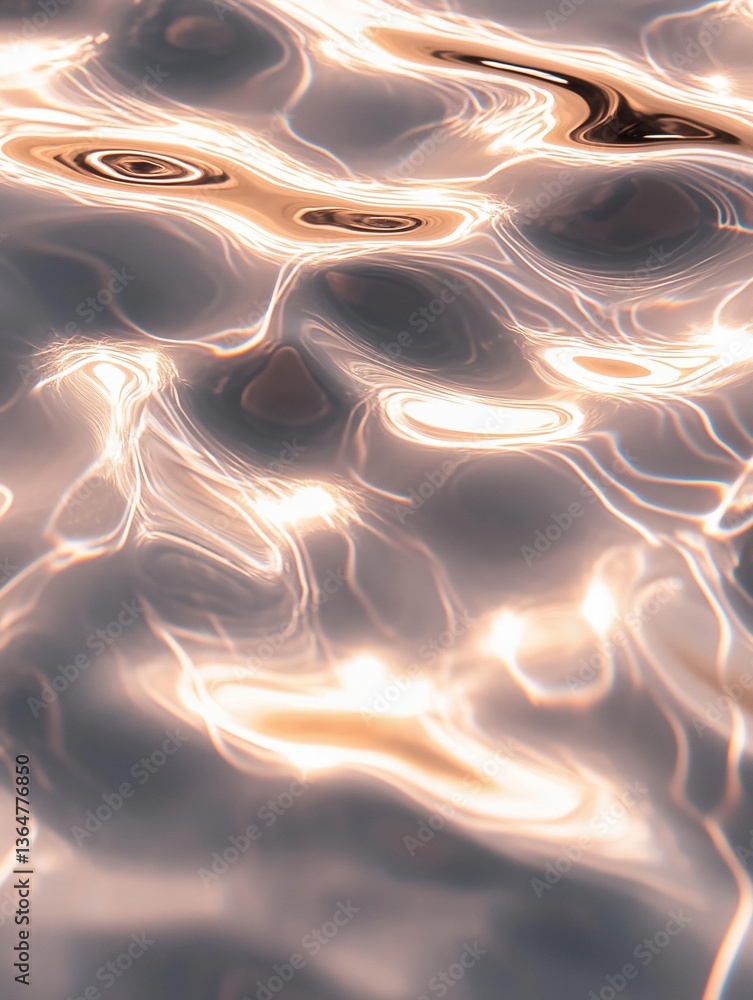 Poster abstract digital art piece that appears to be a close-up of a wave or ocean. the wave is made up of 