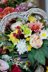 Colorful artificial flower arrangement with realistic details

