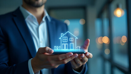 Smart Home Automation App: Control Your Home with Tech Overlay Design