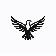 Obraz premium Majestic Black Eagle in Flight Logo