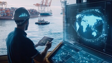 A machine learning engineer designing AI systems for autonomous drone inspections of agricultural fields, high-tech farm with AI-powered drones scanning crops for disease, pests