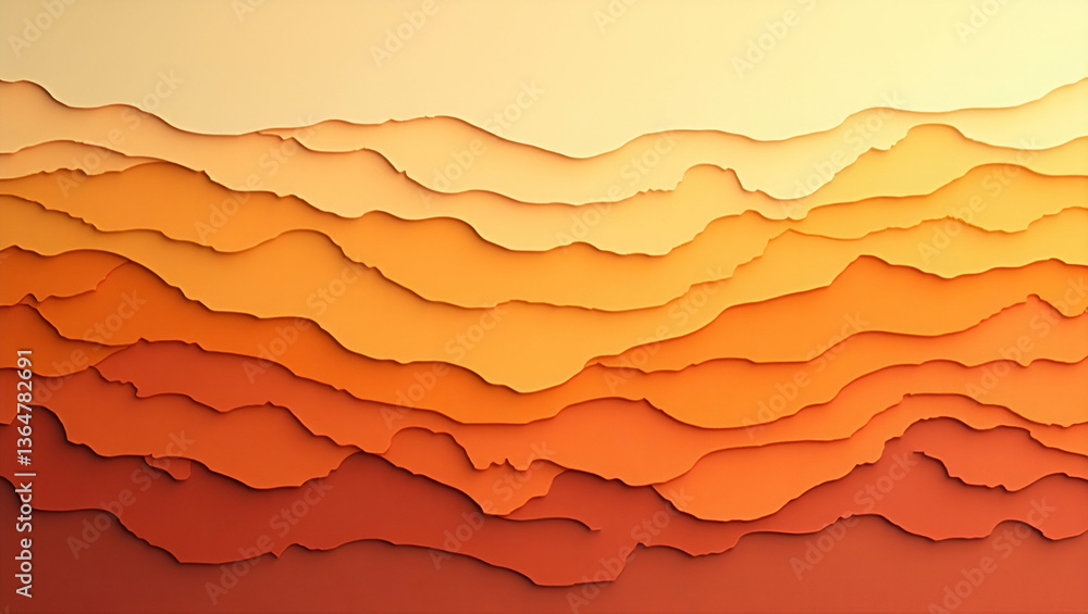 Poster stunning abstract topographic pattern with layered paper texture in warm hues - perfect for artistic