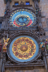 The Prague Astronomical Clock, or Prague Orloj, is a medieval astronomical clock. Clock tower with zodiac circle and inscriptions in Latin. A popular architectural landmark of the ancient capital.