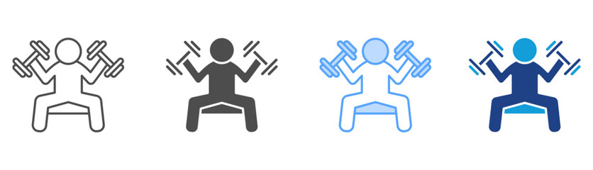 training Icon Set Multiple Style Collection