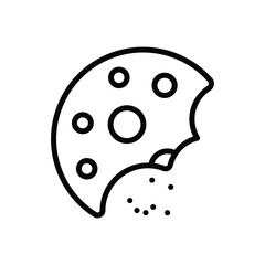 Obraz premium Bitten Cookie Vector icon
