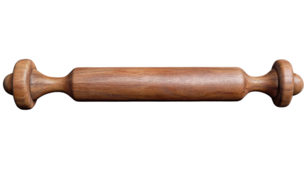 Rolling Pin: Rustic charm captured in a close-up, showcasing a classic wooden rolling pin, essential in culinary and home-based tasks.