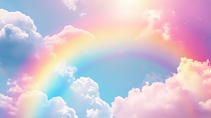 Pastel Rainbow Sky Cloudscape.