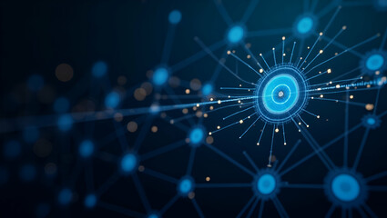 Visual Concept of Blockchain Technology: Secure Ledger Data Algorithms in a Linked Chain System for Payments and Transactions in Business Networks, Cybersecurity, and Cryptocurrency - Stock Photo with