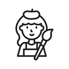 Woman in Art icon vector image. Suitable for mobile apps, web apps and print media.