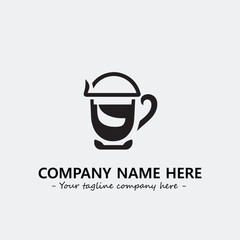 Cup illustration black and white for logo company vector image
