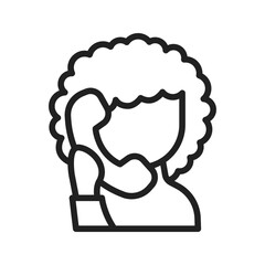 Woman Talking on Call icon vector image. Suitable for mobile apps, web apps and print media.