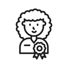 Awarded Lady icon vector image. Suitable for mobile apps, web apps and print media.