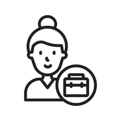 Business Lady icon vector image. Suitable for mobile apps, web apps and print media.