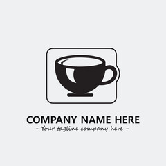 Cup illustration black and white for logo company vector image
