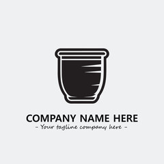 Cup illustration black and white for logo company vector image

