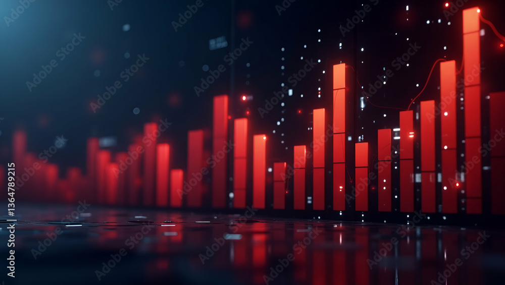 Poster table bar graph stock exchange market indices animation abstract animated 4k video background concep