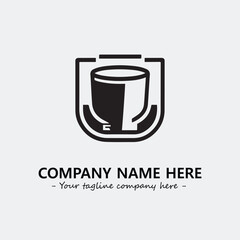 Cup illustration black and white for logo company vector image
