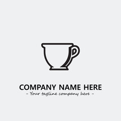Cup illustration black and white for logo company vector image
