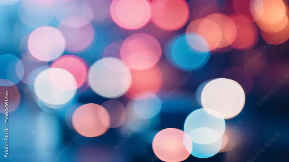 Poster abstract bokeh lights background with red white and blue circular shapes festive and blurry style pe