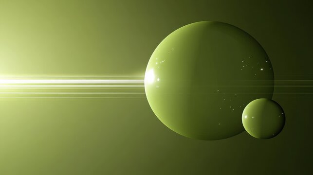 Abstract Green Planets in Space