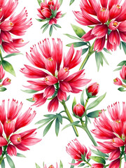 Obraz premium Watercolor australian callistemon seamless pattern