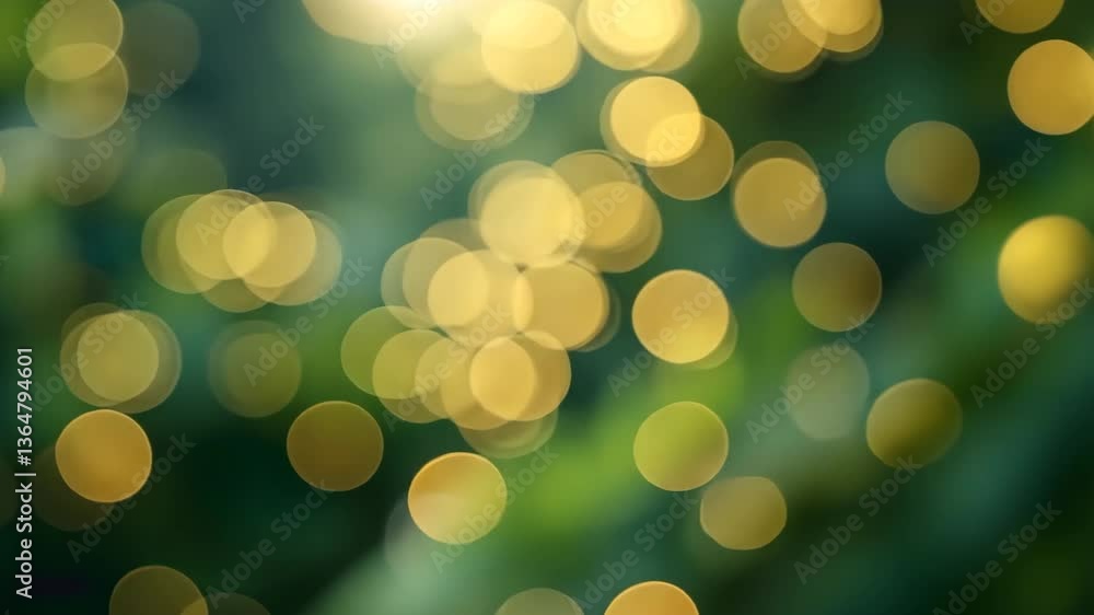 Poster abstract bokeh lights with blurred green background creating dreamy magic