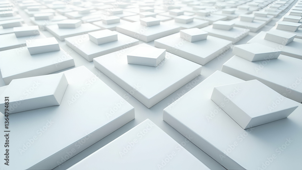 Poster devise repetitive techno stripes bridging refined grids preserving crisp white blocks for modern bra