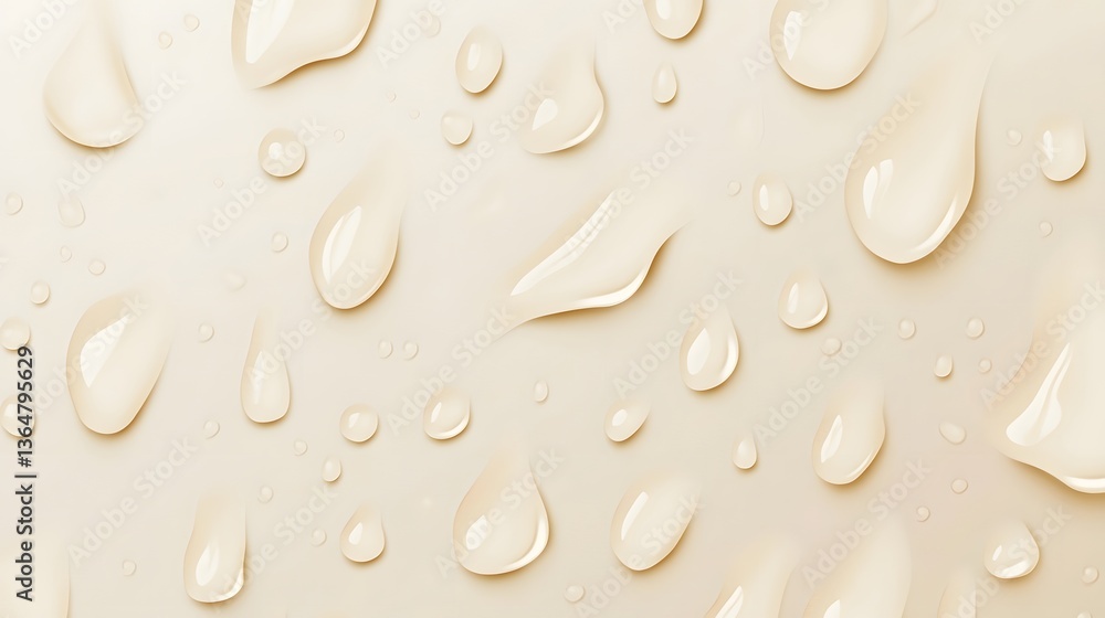 Poster close-up of water droplets on a smooth surface, soft focus texture creating a soothing backdrop, ide