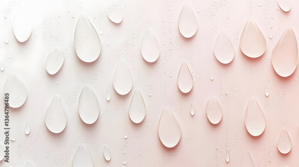Poster abstract design with soft droplets, textured surface in gentle hues, ideal for backgrounds or minima