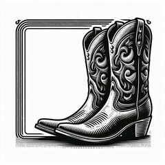 Ornate Cowboy Boots Western Design