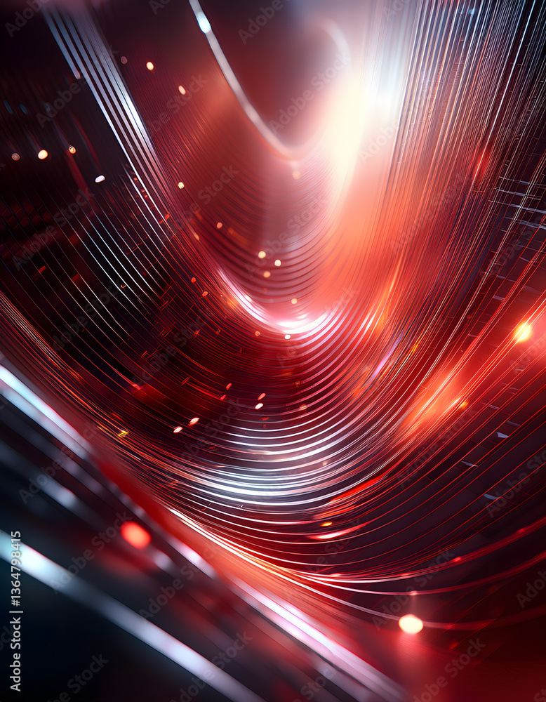 Poster a blurred abstract background with a textured surface, featuring red, blue, and white lights with a 