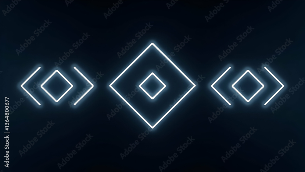Poster elevate your brand with flat compose symmetrical techno shapes: crisp white intervals & layered poly