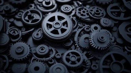 Intricate Mechanical Gears Interlocking