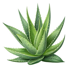 A PNG image of thick green aloe vera leaves
