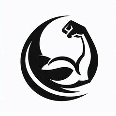 Fototapeta premium Bicep Strength Fitness Logo Design