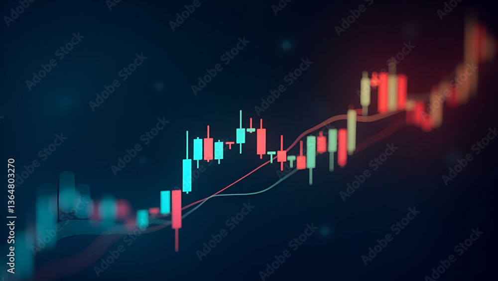 Poster candle stick graph chart stock market investment trading concept as candle stick graph chart illustr