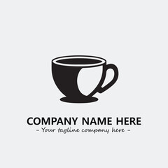 Cup illustration black and white for logo company vector image
