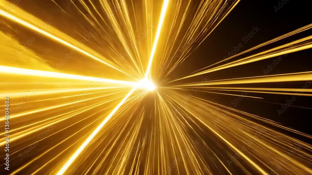 Canvas Prints abstract gold light trails converging with dynamic energy on black background