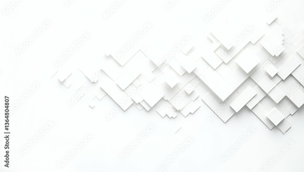 Poster futuristic ai mosaic patterns: symmetrical data pathways & minimalist lines for brand synergy