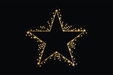 Obraz premium Gold glitter star frame vector