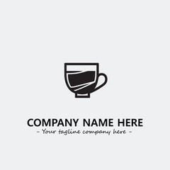 Cup illustration black and white for logo company vector image
