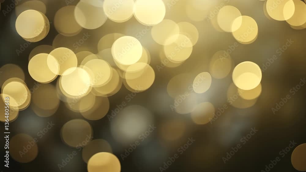 Aufkleber abstract golden bokeh light background with defocused round shapes and festive atmosphere
