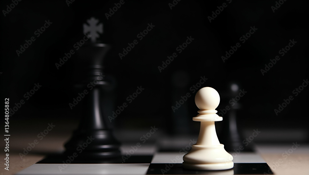 Poster king and knight of chess setup on dark background illustrating classic chess strategy and royal vs k