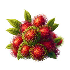 Fresh Rambutan PNG &ndash; High-Quality Transparent Image for Exotic Fruit and Food Design